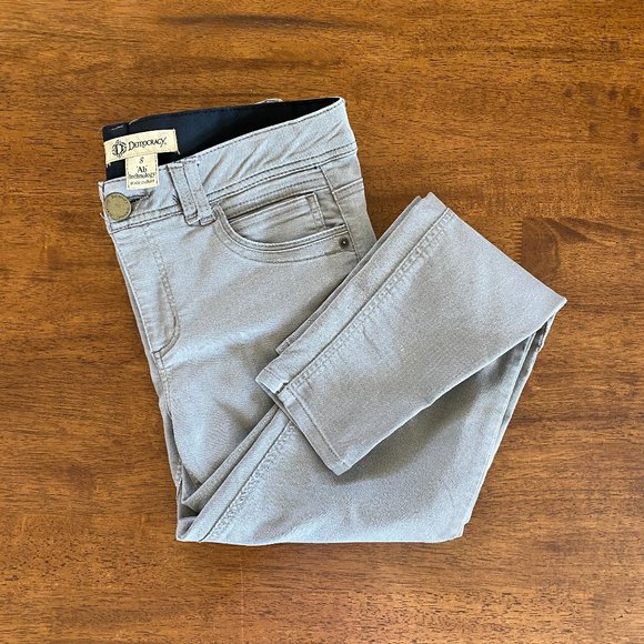 Democracy Ab Technology Light Gray/Brown Low Rise Stretch Skinny Jeans Size 8 - Picture 1 of 9